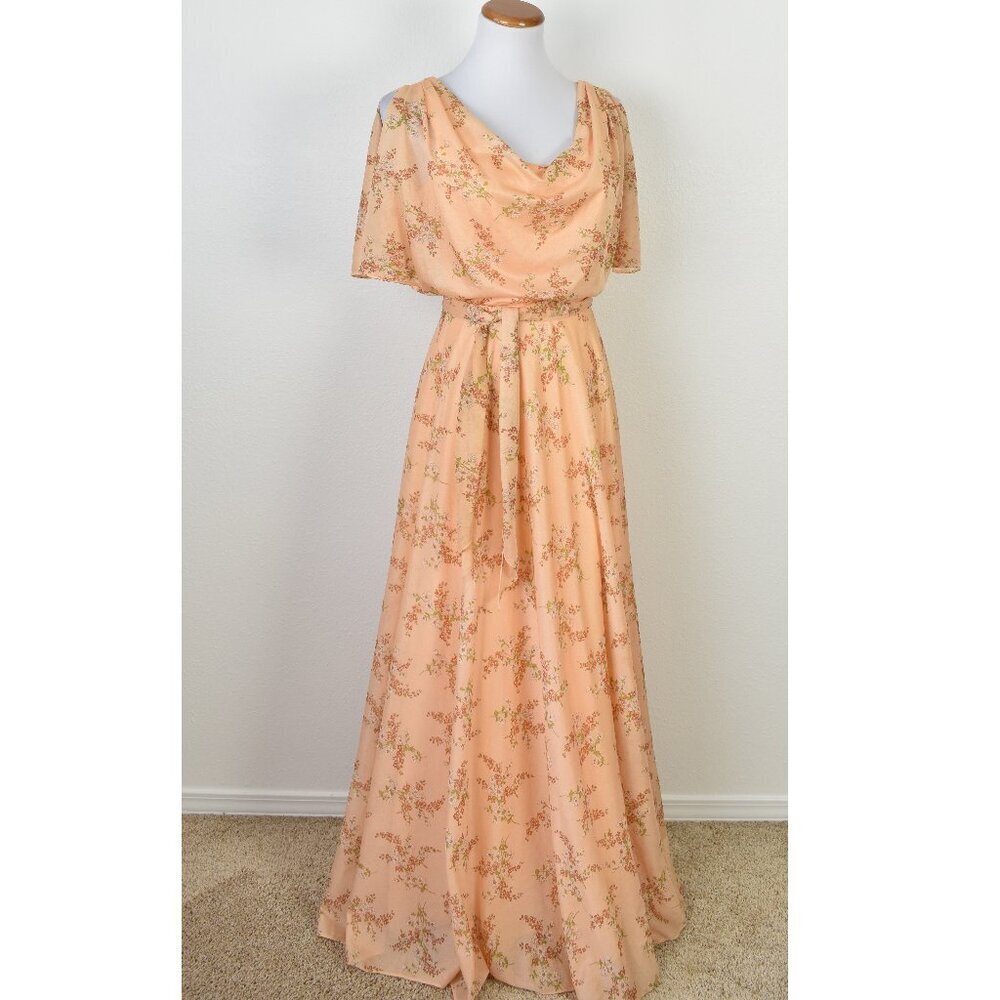 Vintage 1970s Floral Boho Maxi Dress - 4 - Picture 7 of 10
